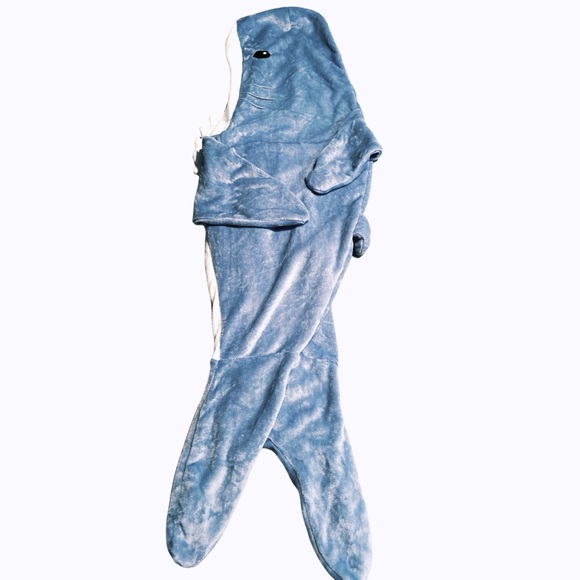 Plush Shark Costume Onesie Pajamas Blanket - Picture 4 of 16